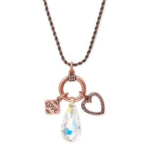 NWT Alex and Ani Love Trio Charm Necklace
